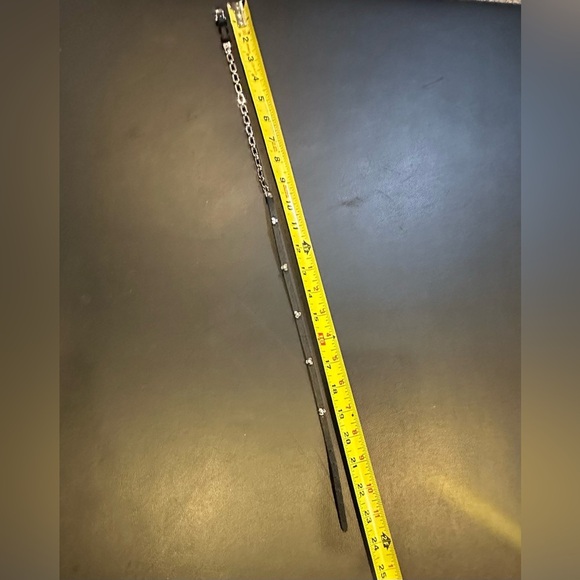 BCBG Max Azria Black Leather Choker Crystal Clovers Chain R $59 - Picture 8 of 8